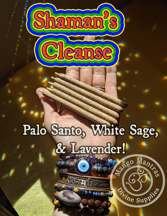 Shaman's Cleanse! 100% Pure Sacred Palo Santo, White Sage & Lavender Incense Sticks for Cleansing and Purifying!