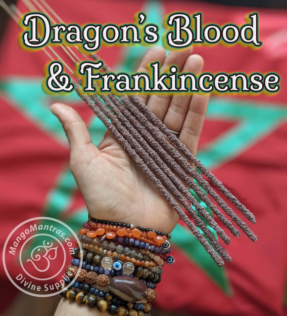 Dragon's Blood & Frankincense Resin Incense Sticks for Protection, Purifying and Blessing.