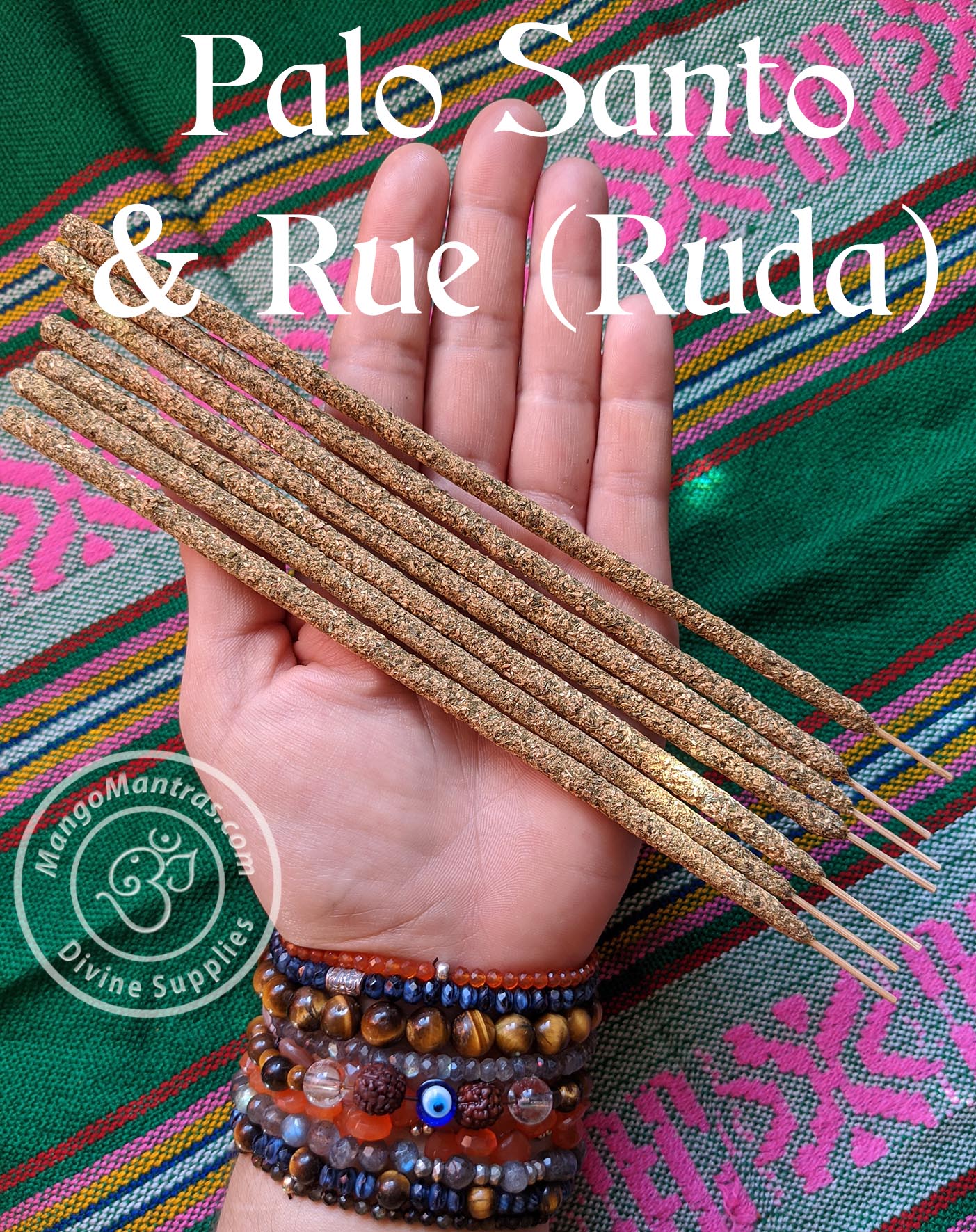 Rue Incense Stick Organic Hand Made/ Incienso Artesnal de Ruda + Feromonas  10 pc