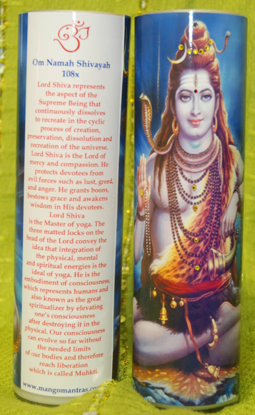Shiva Mantra Meditation Candle embellished with Swarovski Crystals