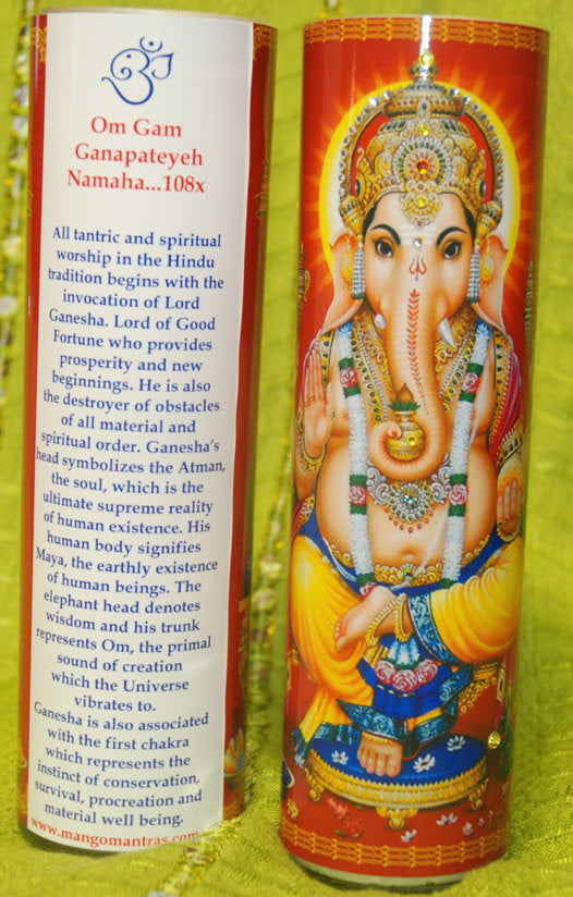 Hare Krishna Mantra Meditation Candle embellished with Swarovski Cryst –  Mango Mantras LLC