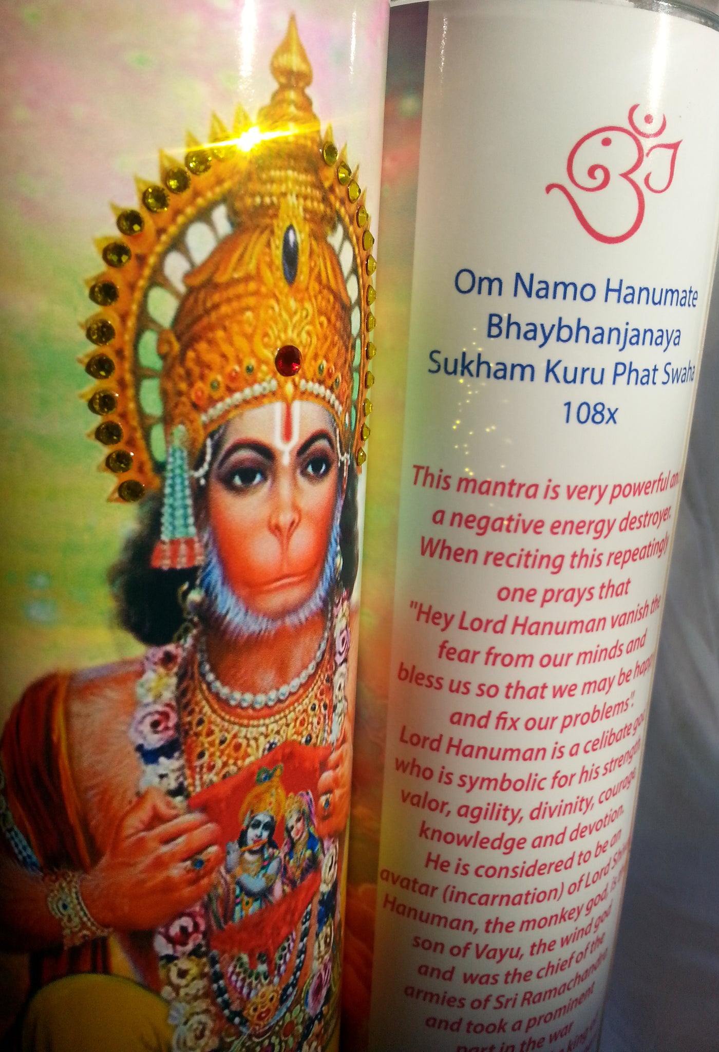 Hare Krishna Mantra Meditation Candle embellished with Swarovski Cryst –  Mango Mantras LLC