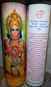 Powerful Hanuman Healing Protection Mantra Meditation Candle with Swarovski Crystals