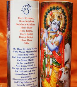 Krishna Govinda Maha Mantra Meditation Candle embellished with Swarovski Crystals